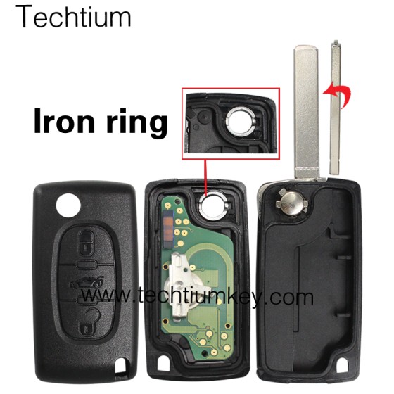 0523 ASK 433Mhz PCF7941 chip 307/VA2 blade 3 button remote key for Citroen 2006-2011