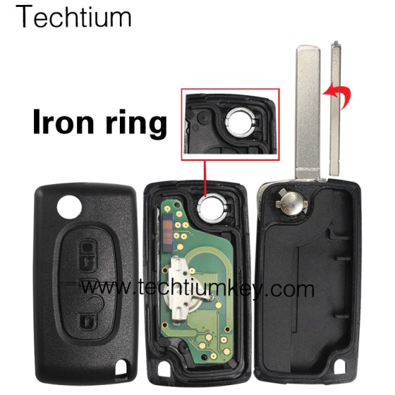 0523 ASK 433Mhz PCF7941 chip 307/VA2 blade 2 button remote key for Citroen 2006-2011