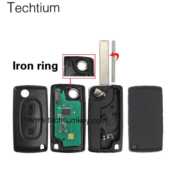 0536 FSK 433Mhz ID46/PCF7961 chip 407/HU83 blade 2 button remote key for Citroen cars after 2011