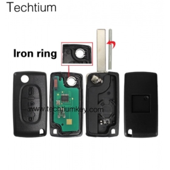 0536 ASK 433Mhz ID46/PCF7961 chip 407/HU83 blade 3 button remote key for Citroen 2006-2011