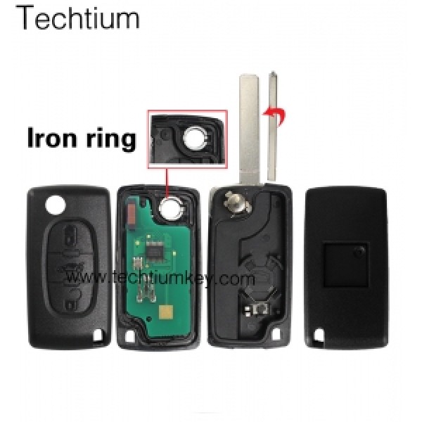 0536 ASK 433Mhz ID46/PCF7961 chip 307/VA2 blade 3 button remote key for Citroen 2006-2011