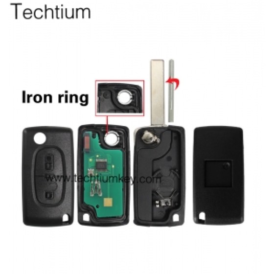 0536 ASK 433Mhz ID46/PCF7961 chip 407/HU83 blade 2 button remote key for Citroen 2006-2011