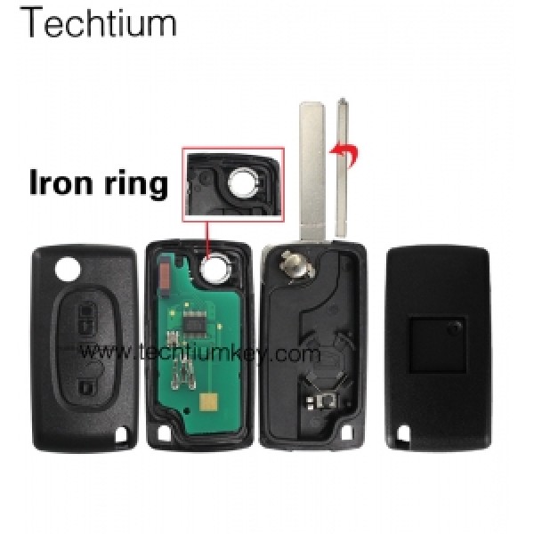 0536 ASK 433Mhz ID46/PCF7961 chip 307/VA2 blade 2 button remote key for Citroen 2006-2011
