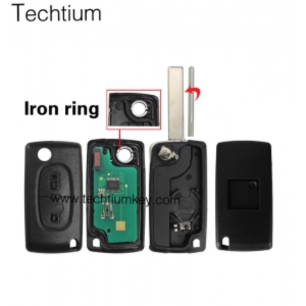 0536 FSK 433Mhz ID46/PCF7961 chip 407/HU83 blade 2 button remote key for Citroen cars after 2011