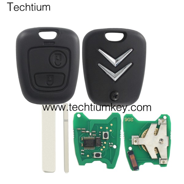 433Mhz ID46 chip 307/VA2 blade 2 button remote key for Citroen